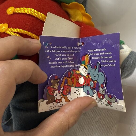 Snowden & Friends -Plush TINY The ELEPHANT 1999 Christmas Band Animal- W/Tags - Picture 7 of 8